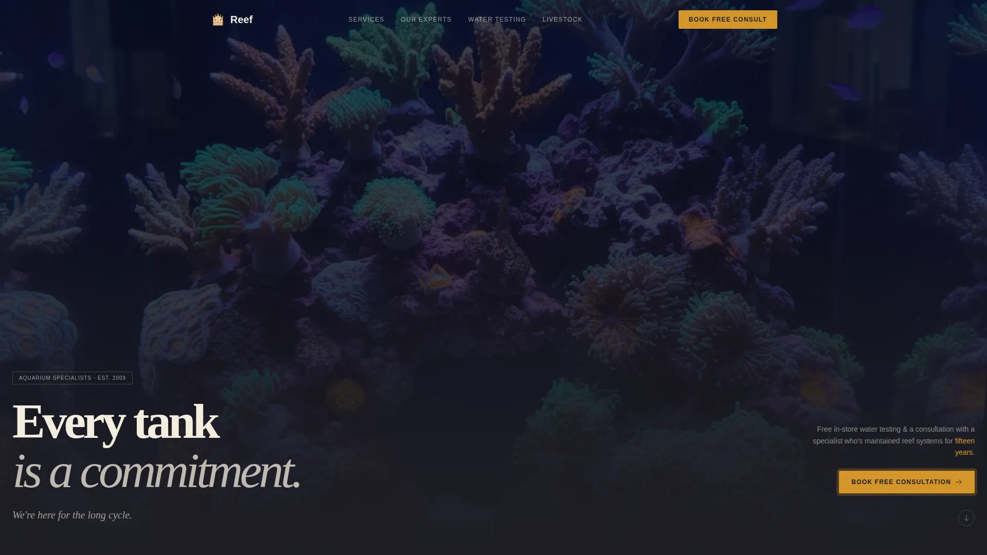 Aquarium Store Booking Landing Page Template