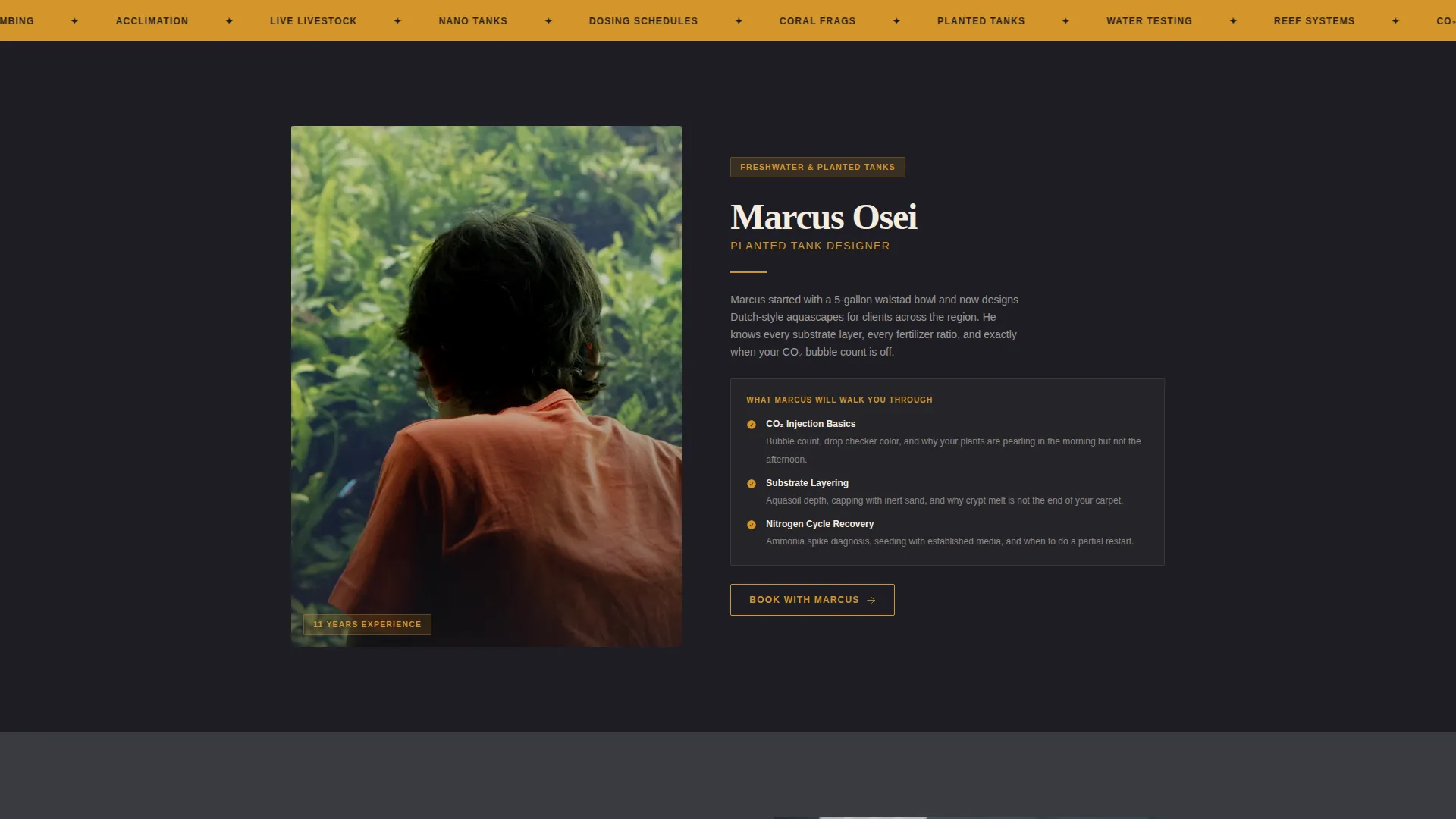 Aquarium Store Booking Landing Page Template