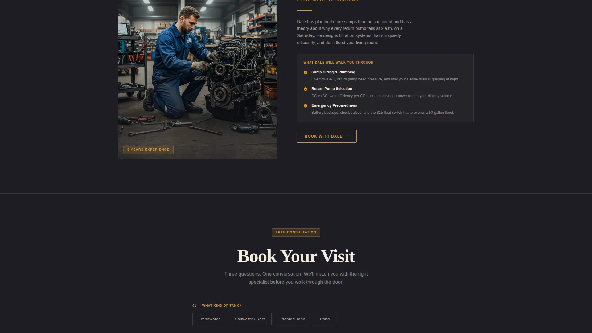 Aquarium Store Booking Landing Page Template
