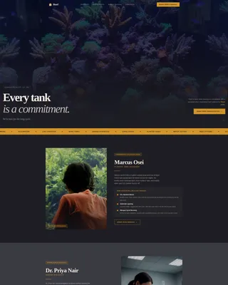 Aquarium Store Booking Landing Page Template