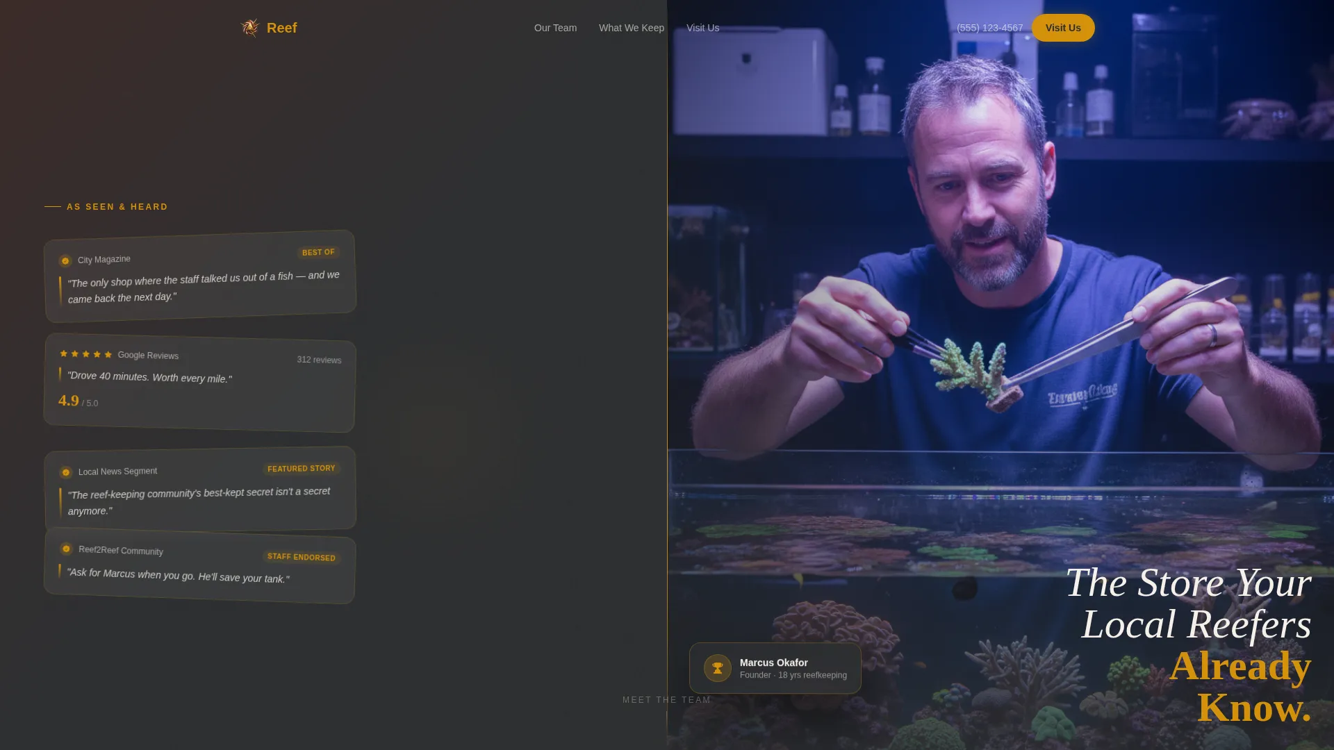 Aquarium Store Landing Page Template