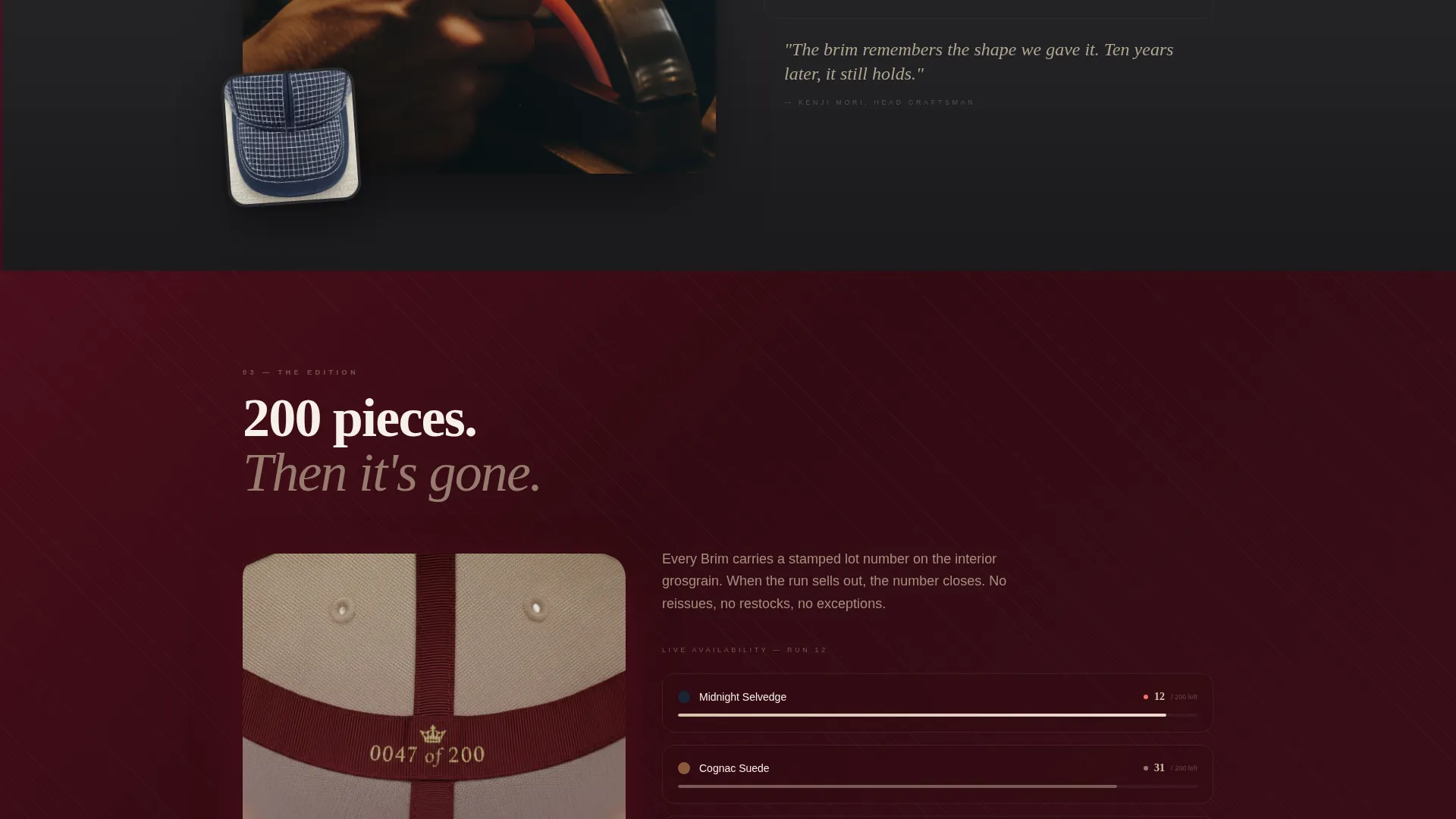 Luxe Minimal Headwear Landing Page Template