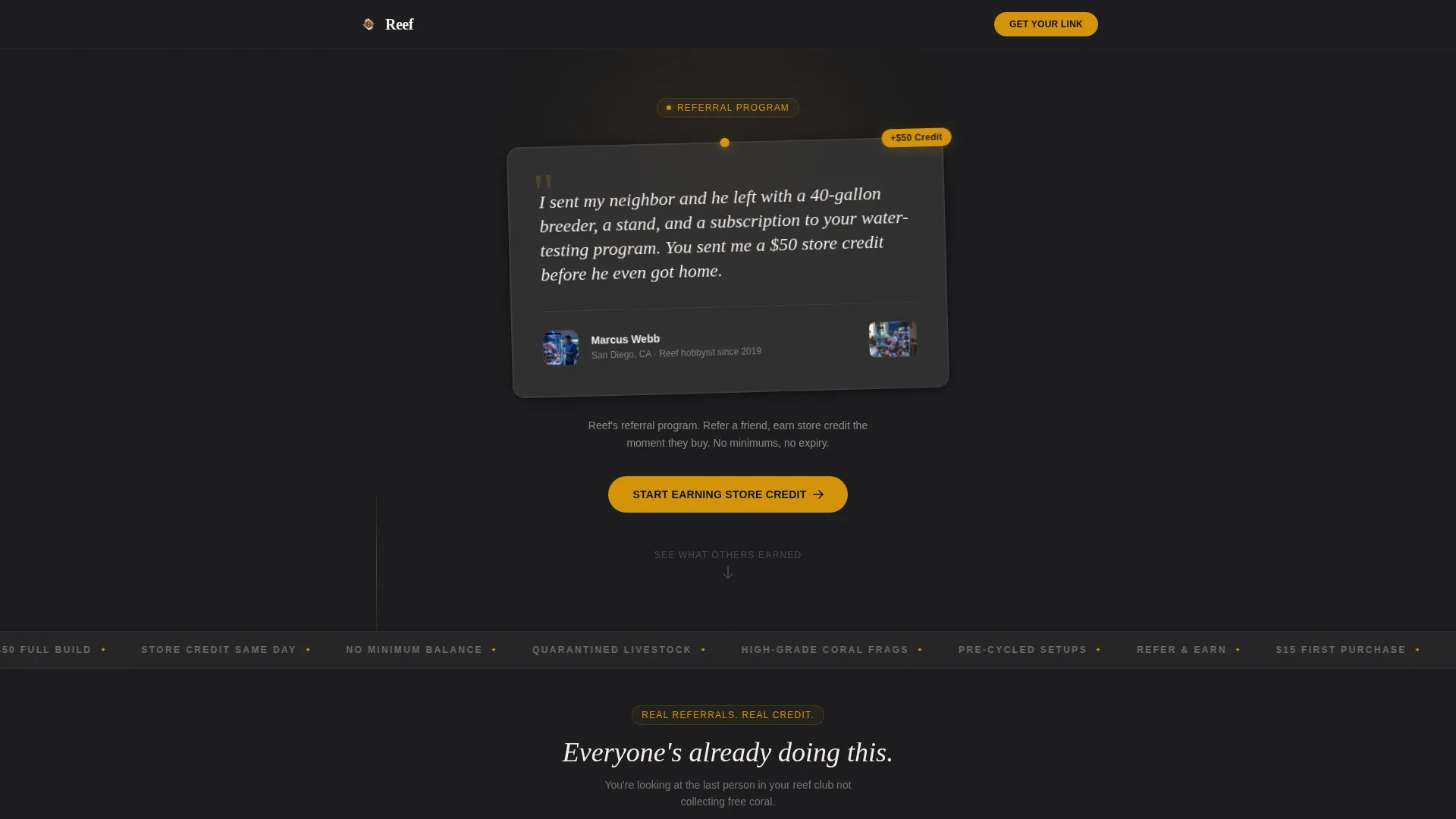 Aquarium Store Referral Program Landing Page Template