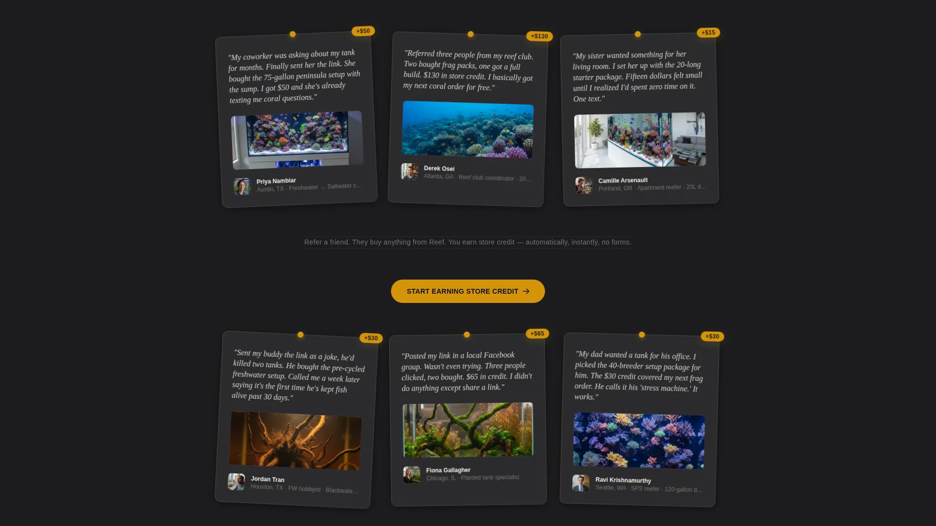 Aquarium Store Referral Program Landing Page Template
