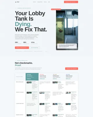Aquarium Service B2B Comparison Landing Page Template