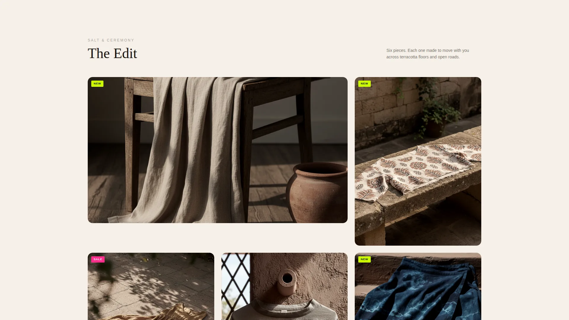 Bohemian Clothing Brand Landing Page Template