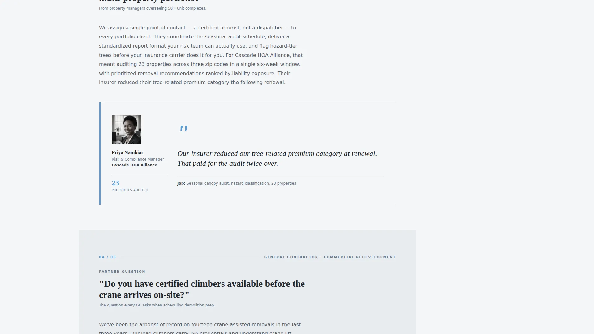 Arborist FAQ & Common Questions Website Template