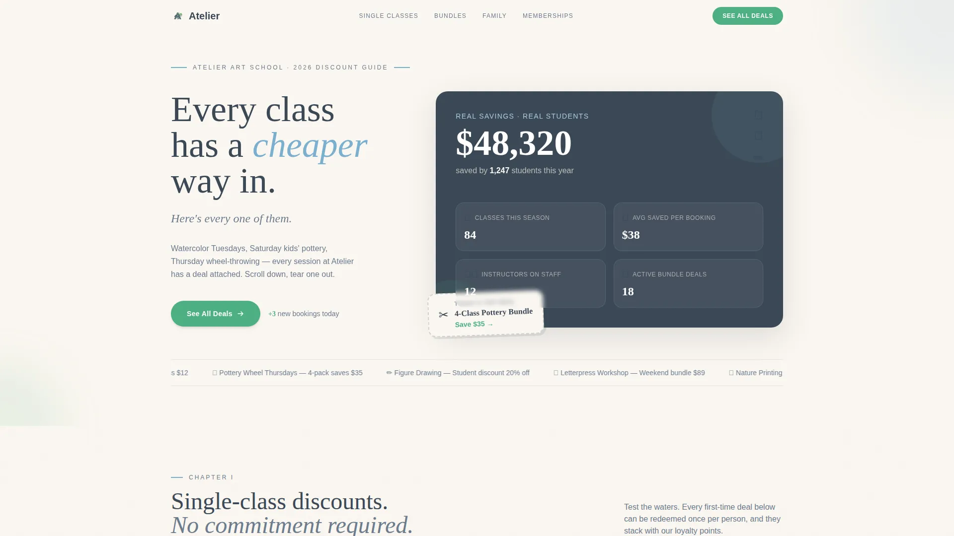 Art School Marketing Appointment Booking Website Template