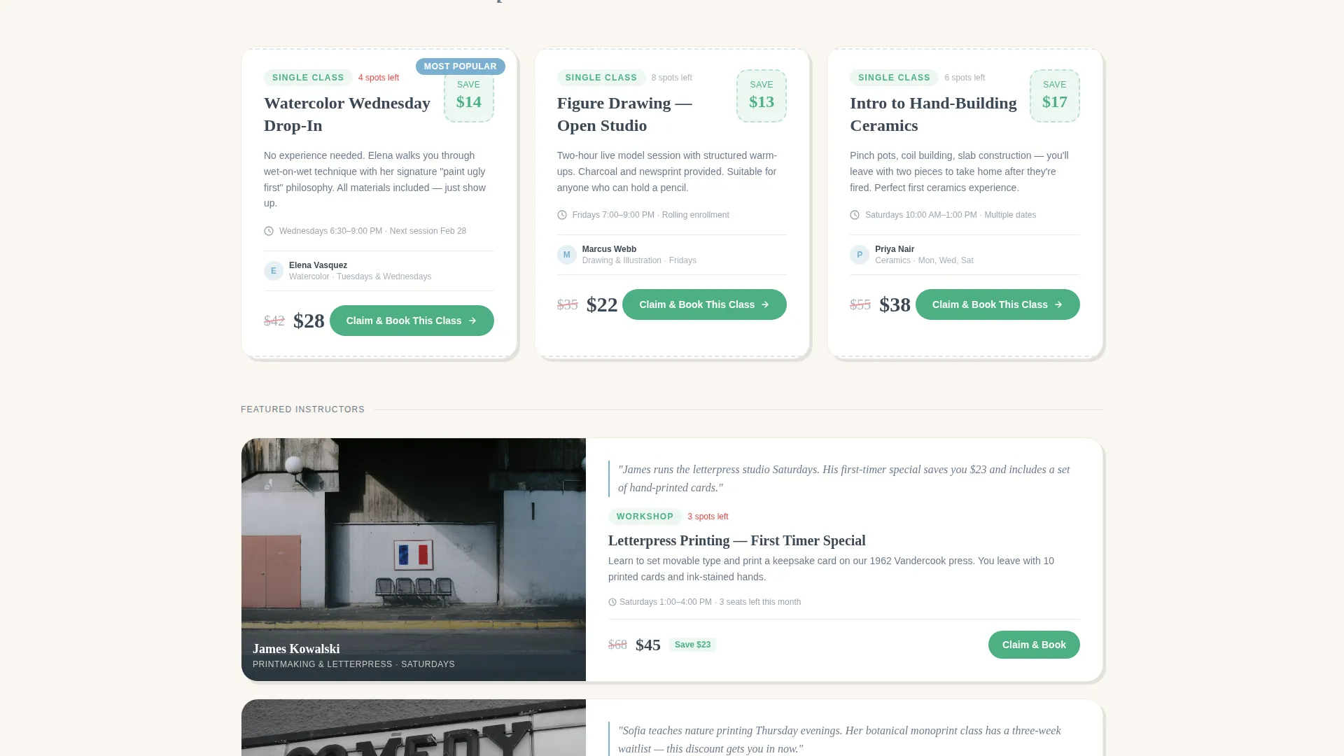 Art School Marketing Appointment Booking Website Template