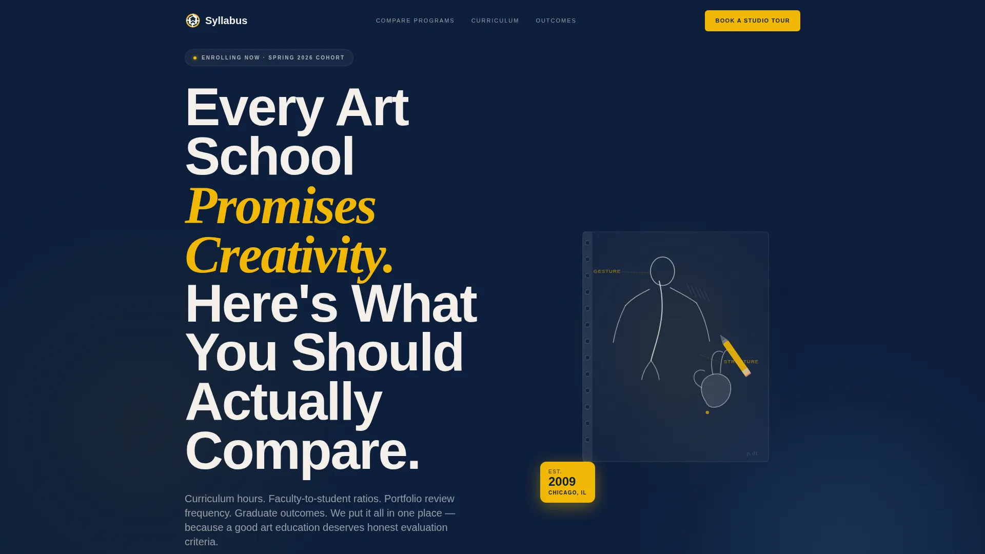 Art School Marketing Comparison Website Template
