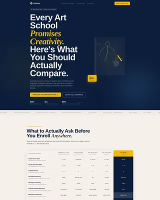 Art School Marketing Comparison Website Template