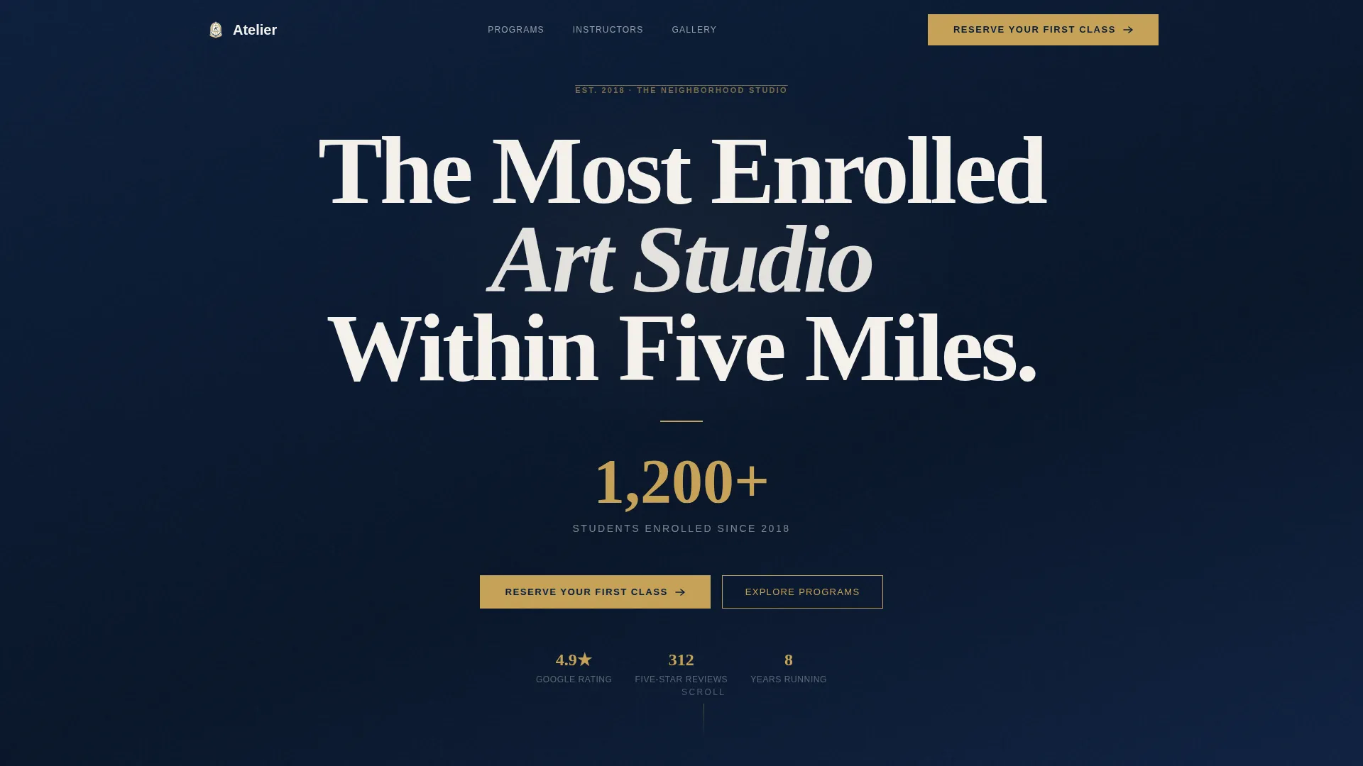 Art School Marketing Portfolio & Case Study Website Template