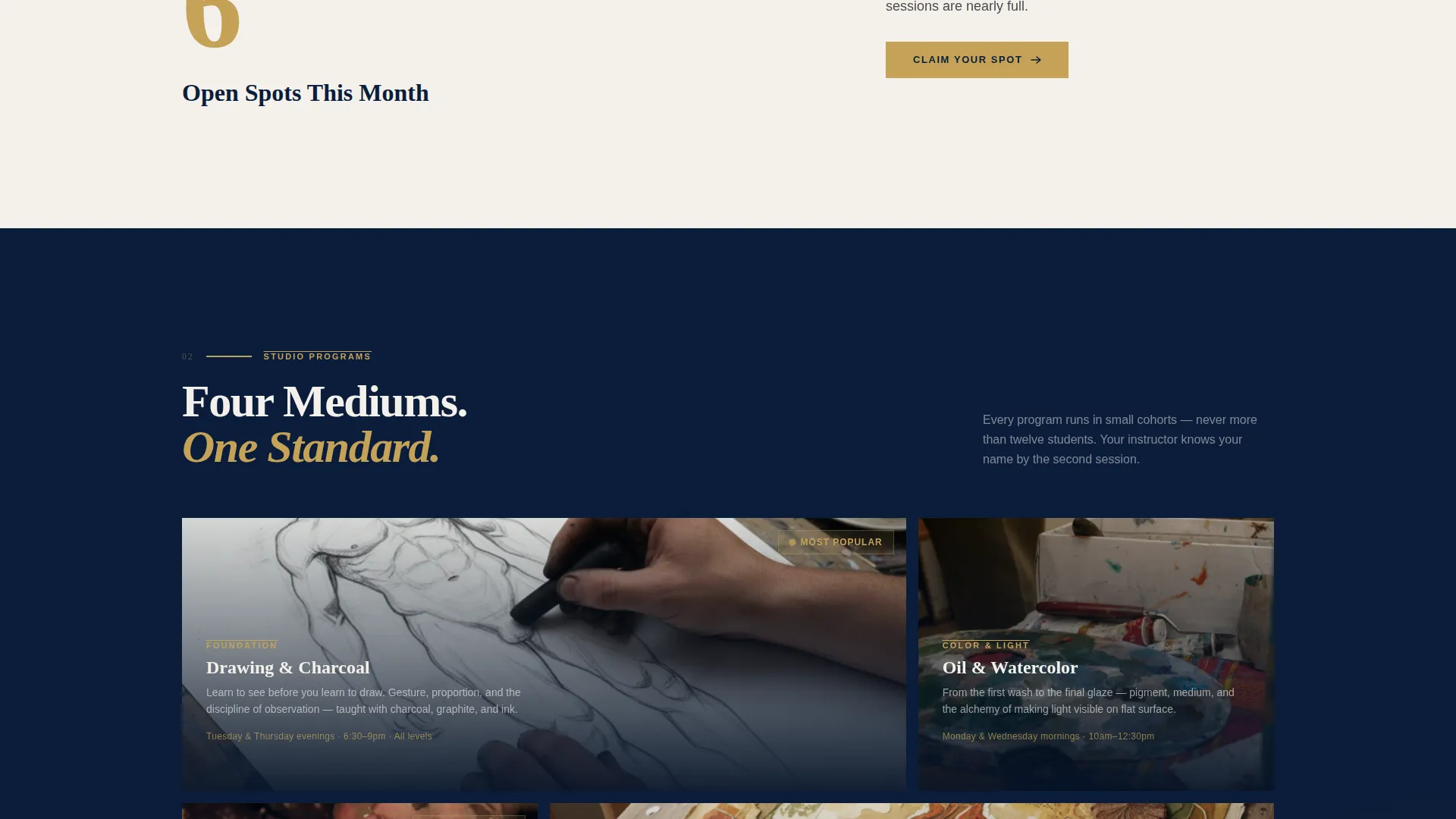 Art School Marketing Portfolio & Case Study Website Template