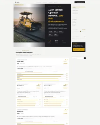 Asphalt Paver Review Hub Landing Page Template