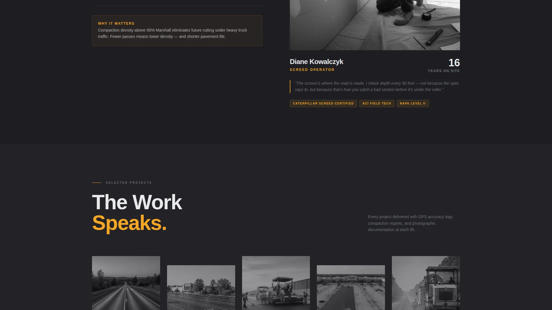 Precision Asphalt Contractor Landing Page Template