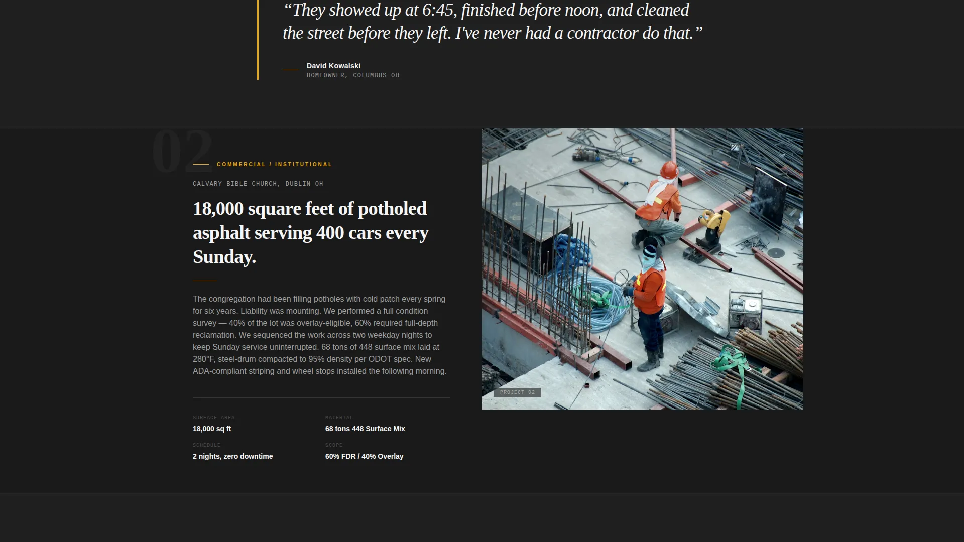 Asphalt Paving Service Area Landing Page Template