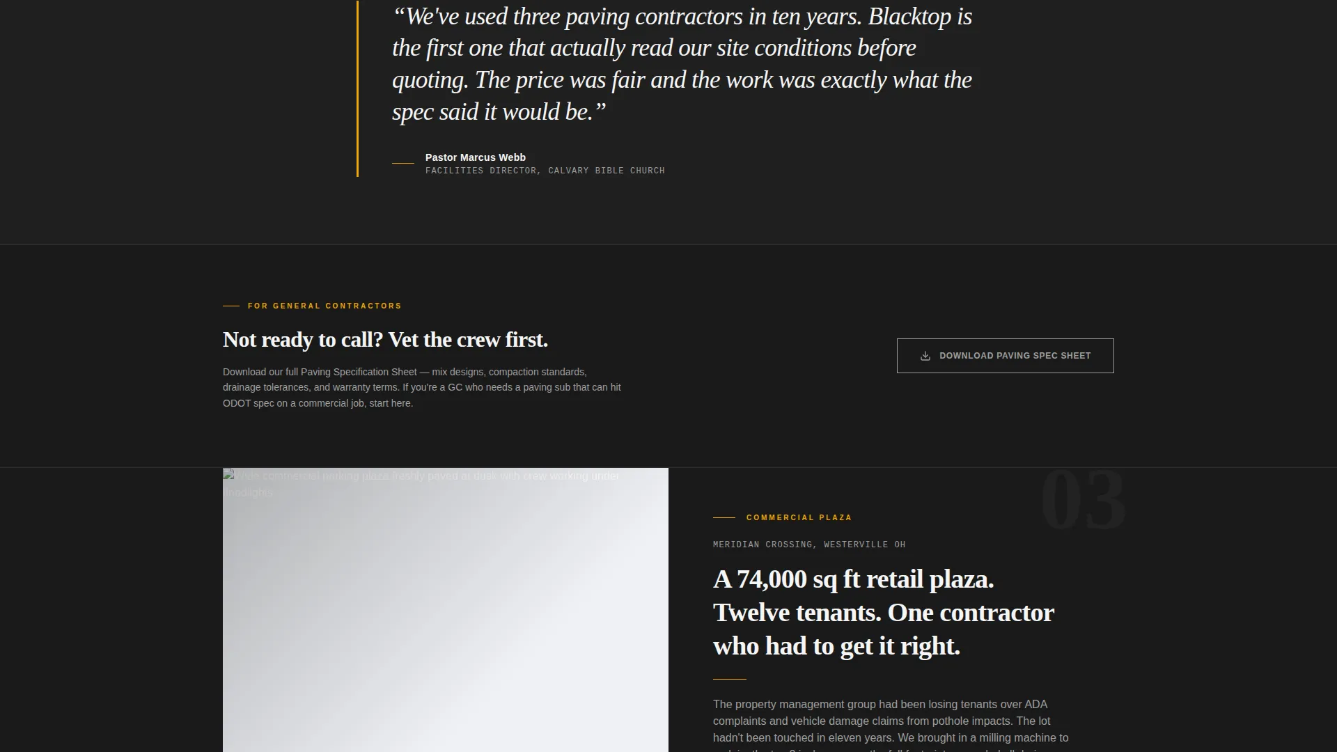 Asphalt Paving Service Area Landing Page Template