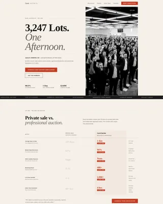 Auctioneer Landing Page Template for Bookings