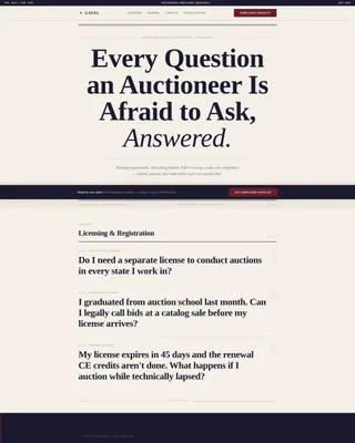 Auctioneer Compliance FAQ & Resource Landing Page
