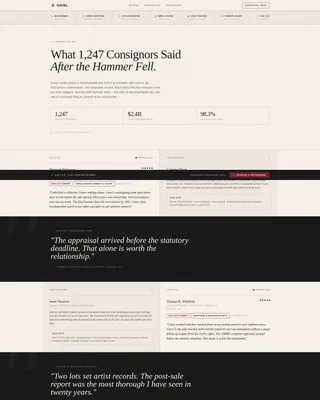 Reviews Landing Page Template - Gavel by Auctioneer