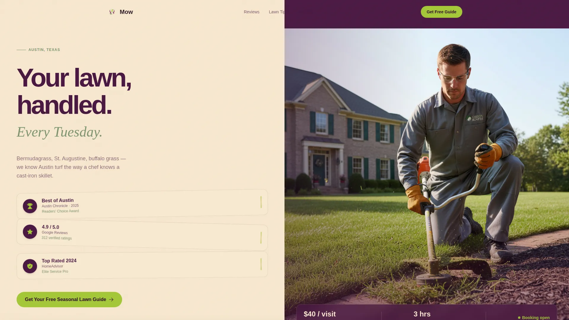 Awardwinning Lawncare | Free Website Template | Rocket