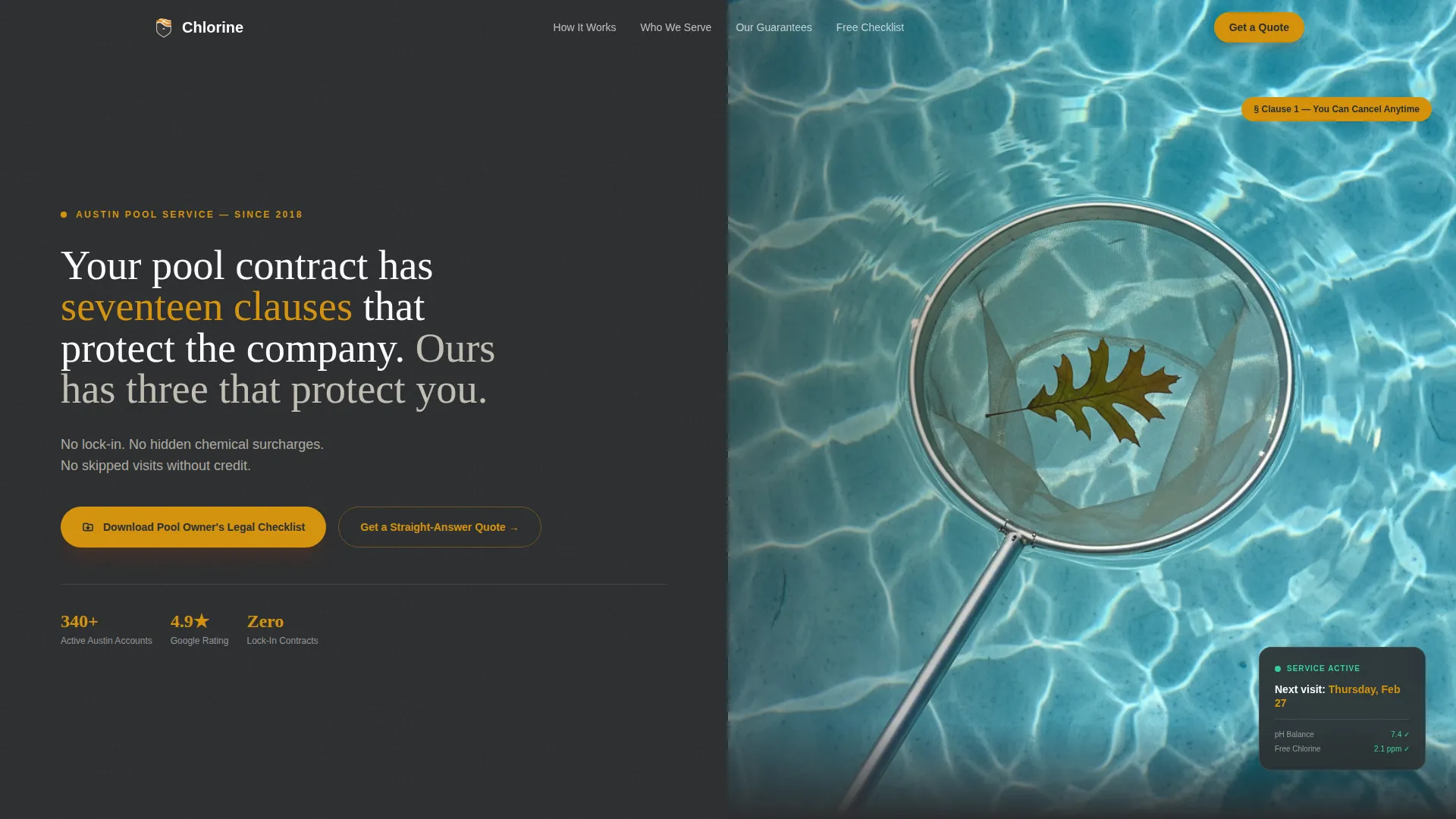 Transparent Poolcleaning | Free Website Template | Rocket