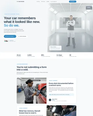 Auto Body Shop Free Estimate Landing Page Template