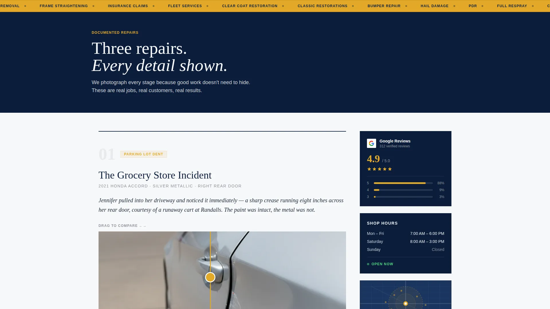 Auto Body Shop Local SEO Landing Page Template