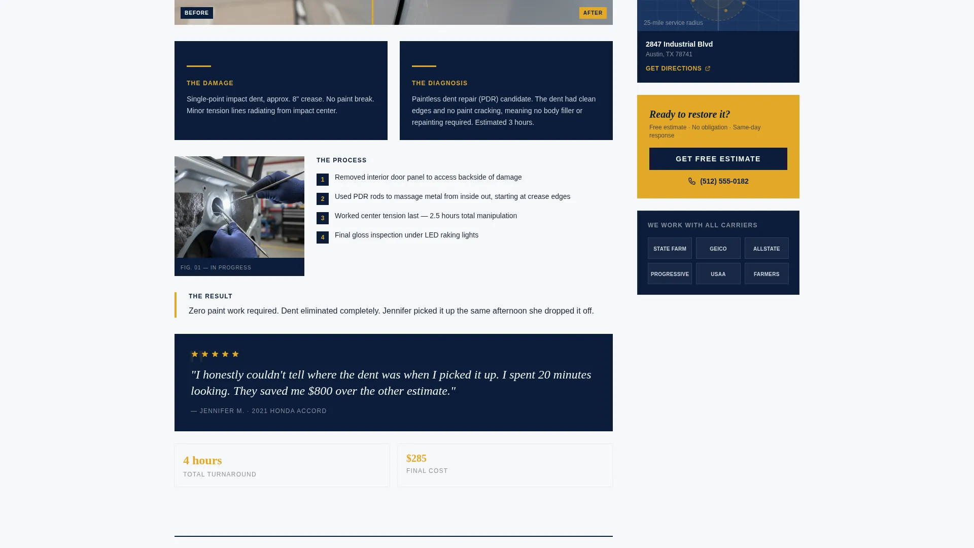 Auto Body Shop Local SEO Landing Page Template