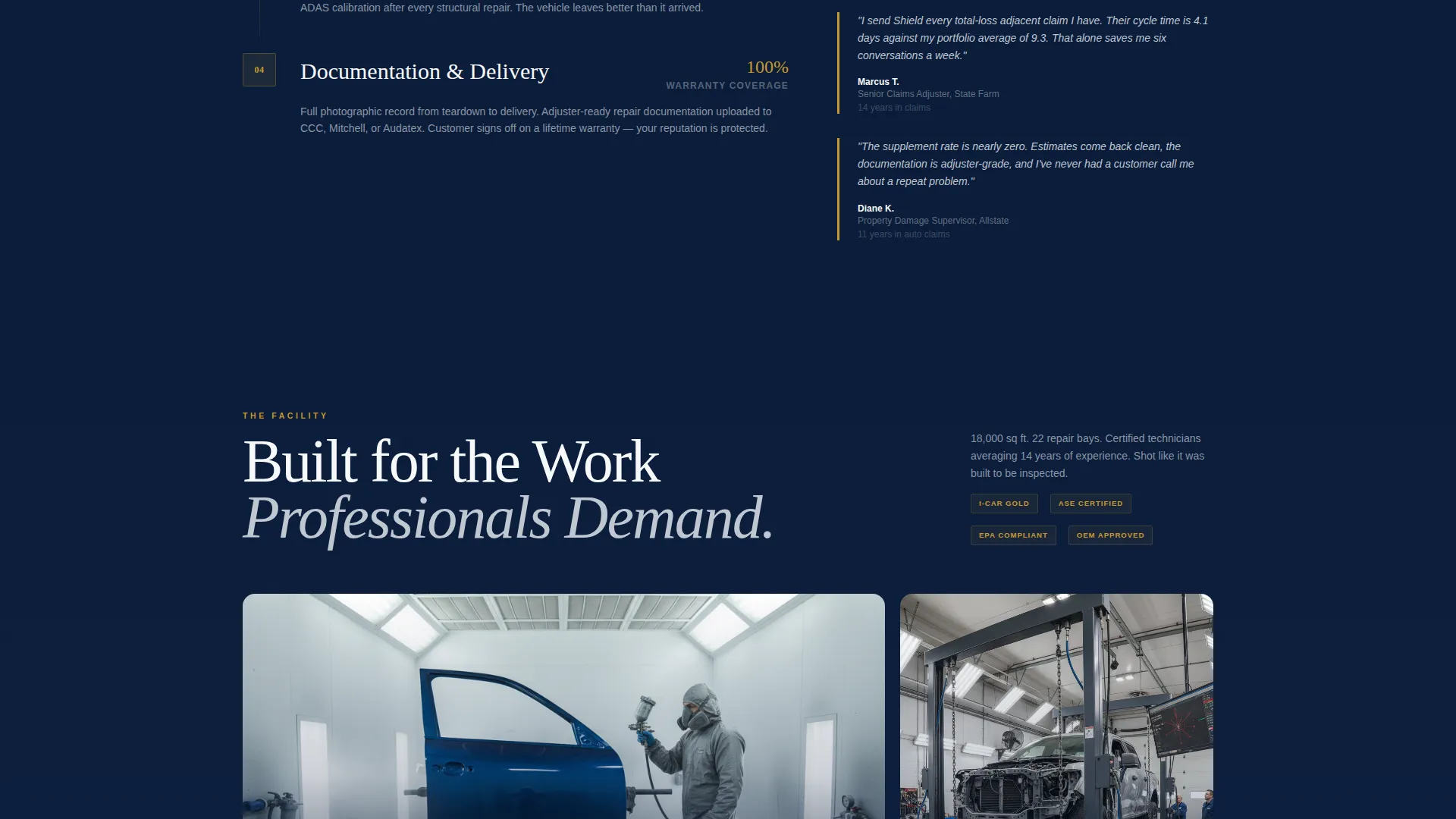 Auto Body Shop Referral Partner Landing Page