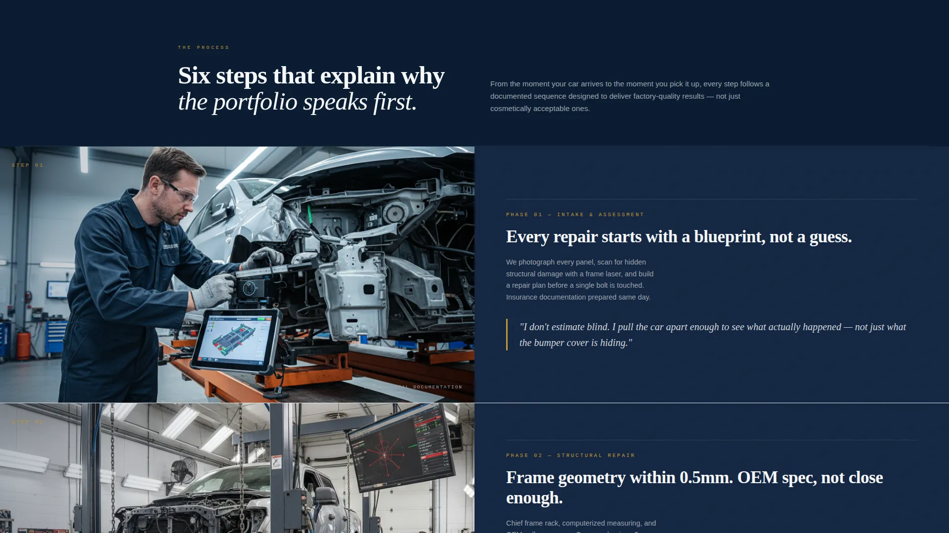 Auto Body Technician Blog Website Template