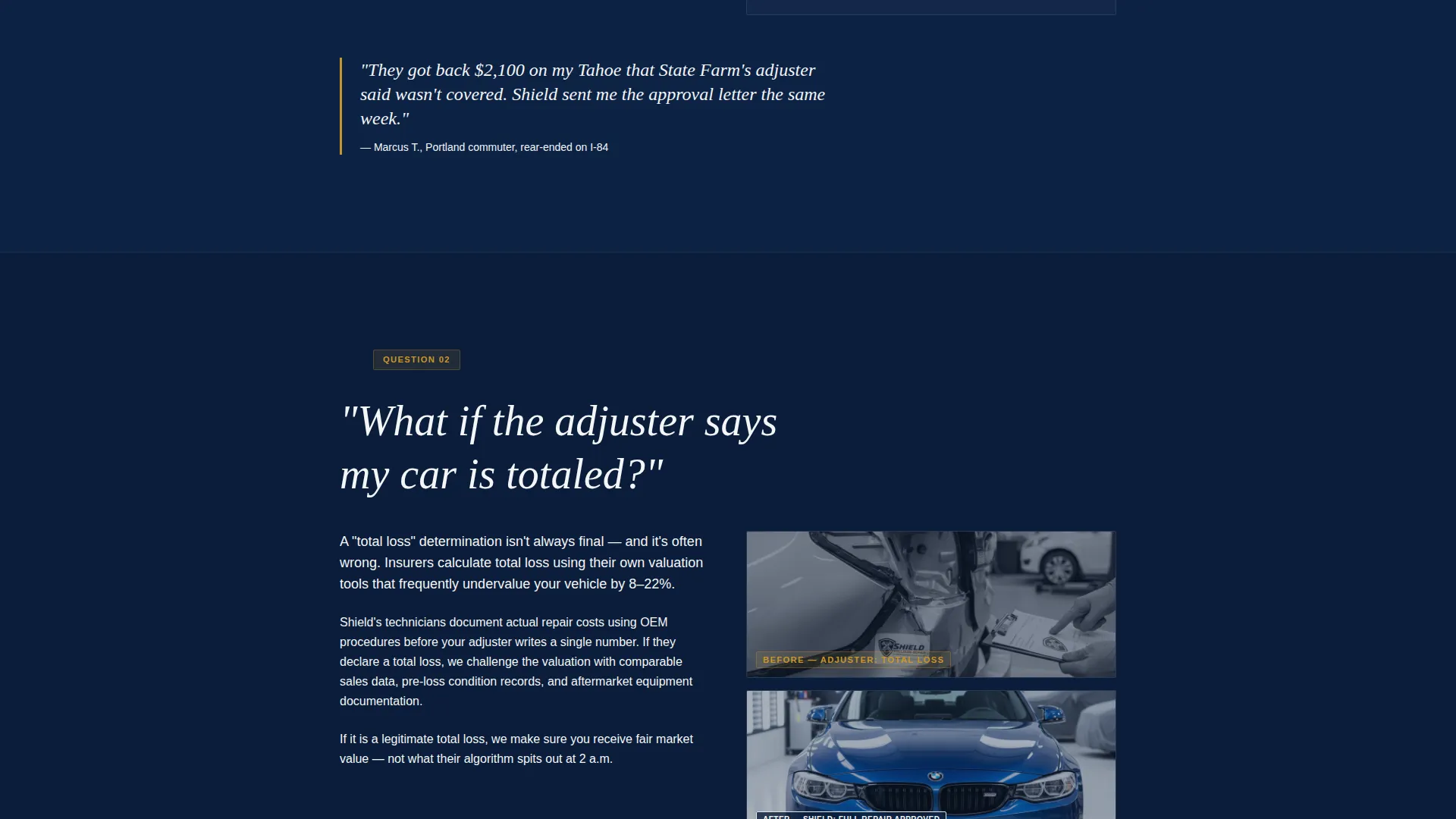 Auto Body Landing Page Template for Claim Authority