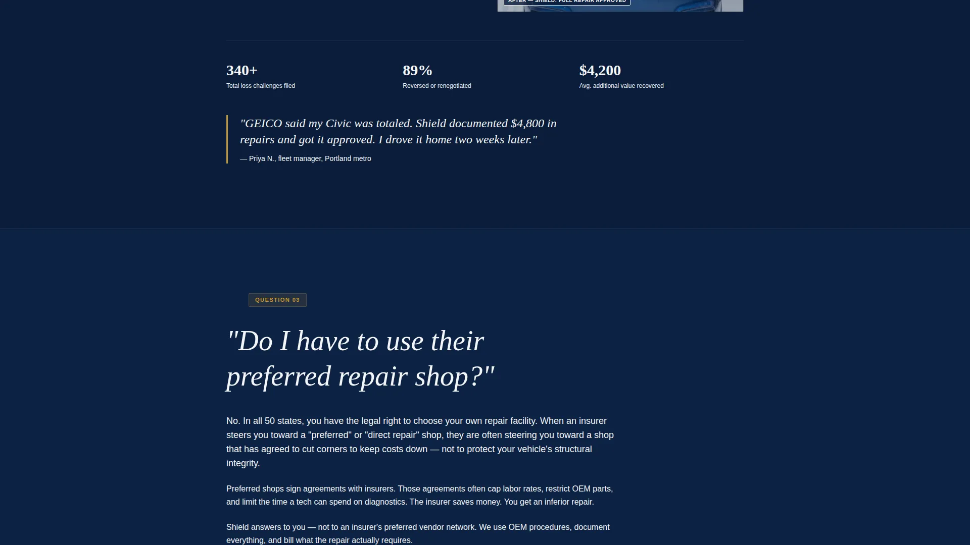 Auto Body Landing Page Template for Claim Authority