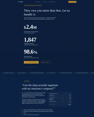 Auto Body Landing Page Template for Claim Authority