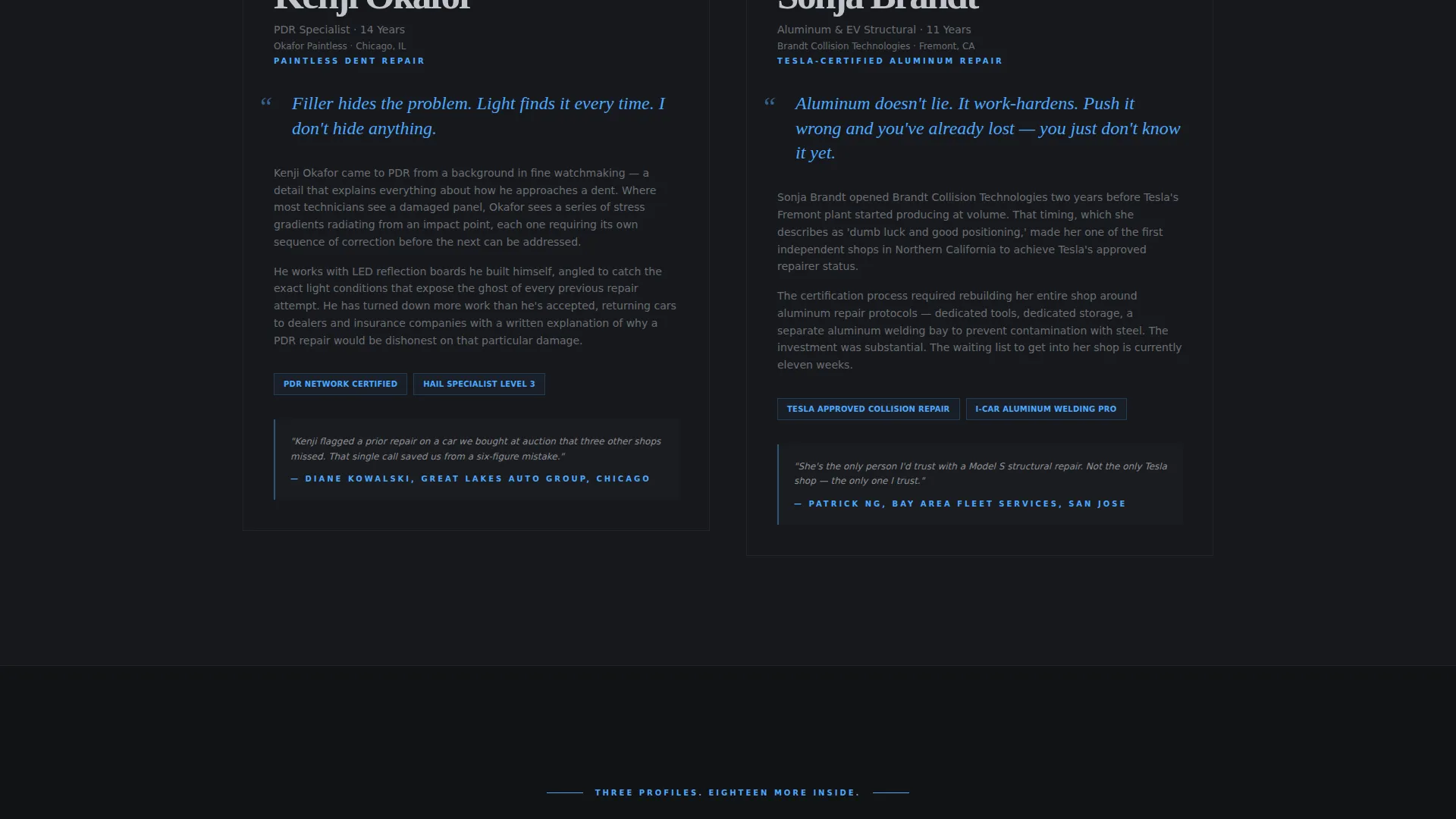 Auto Body Technician Reviews Landing Page Template