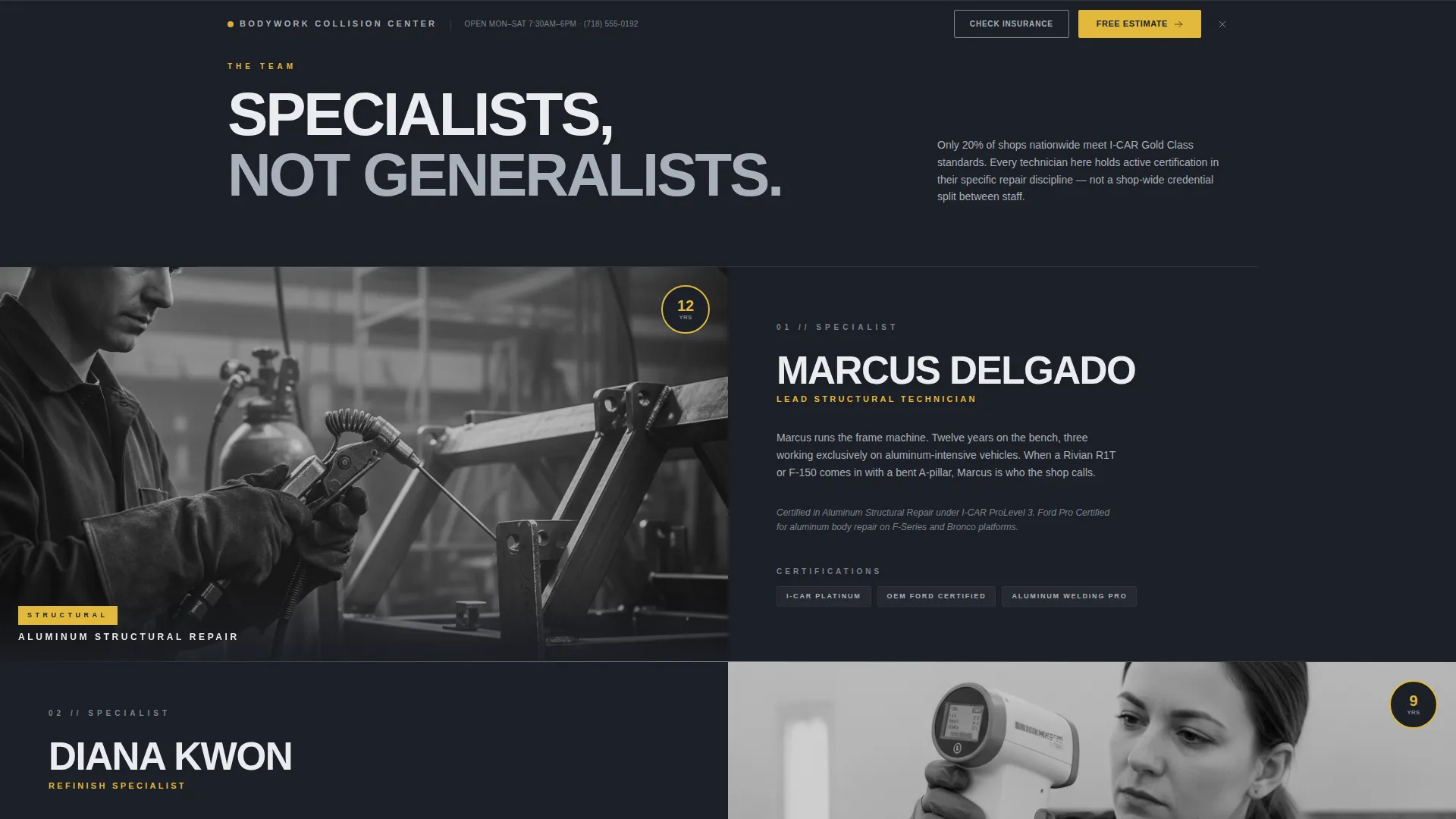 Auto Body Shop Landing Page Template