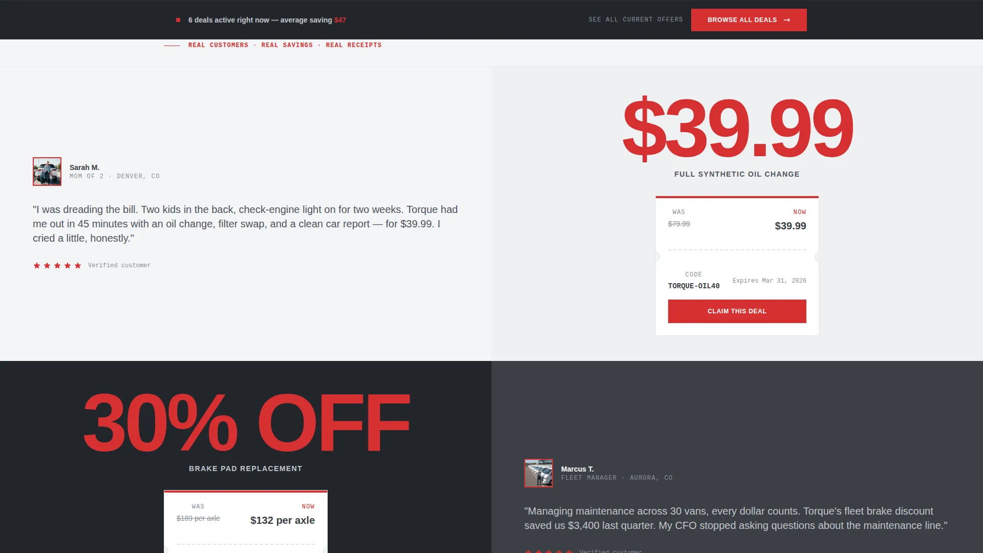 Auto Mechanic Coupon & Discount Landing Page Template