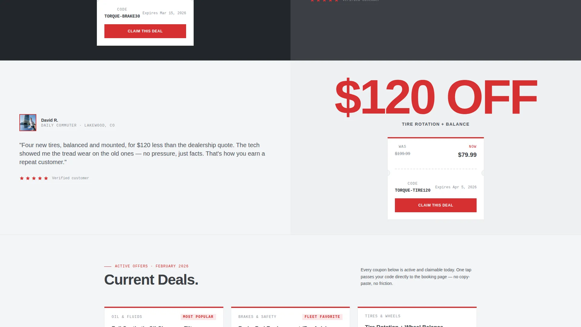 Auto Mechanic Coupon & Discount Landing Page Template