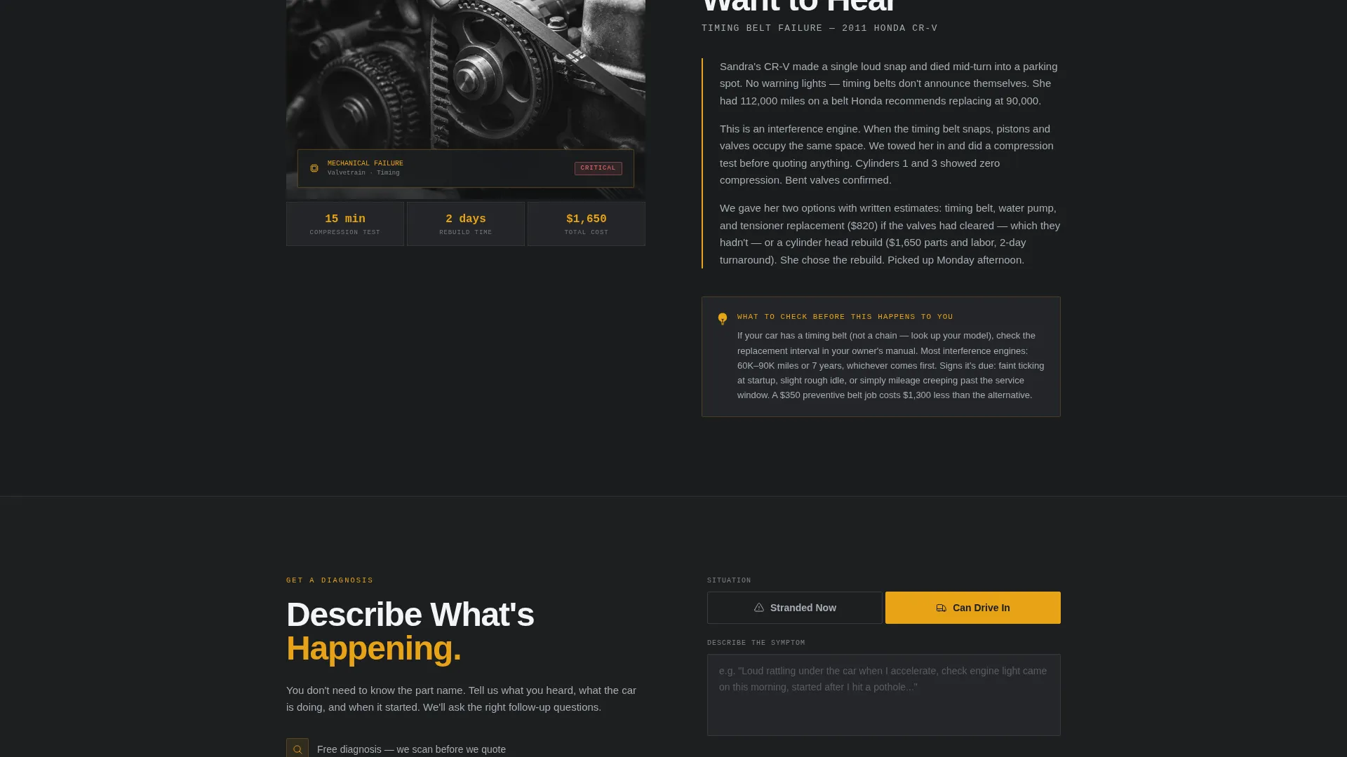 Emergency Auto Mechanic Landing Page Template
