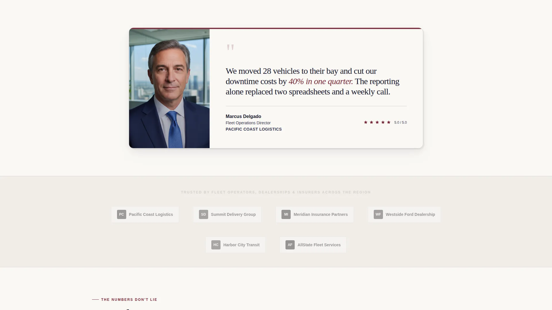 B2B Fleet Auto Mechanic Landing Page Template