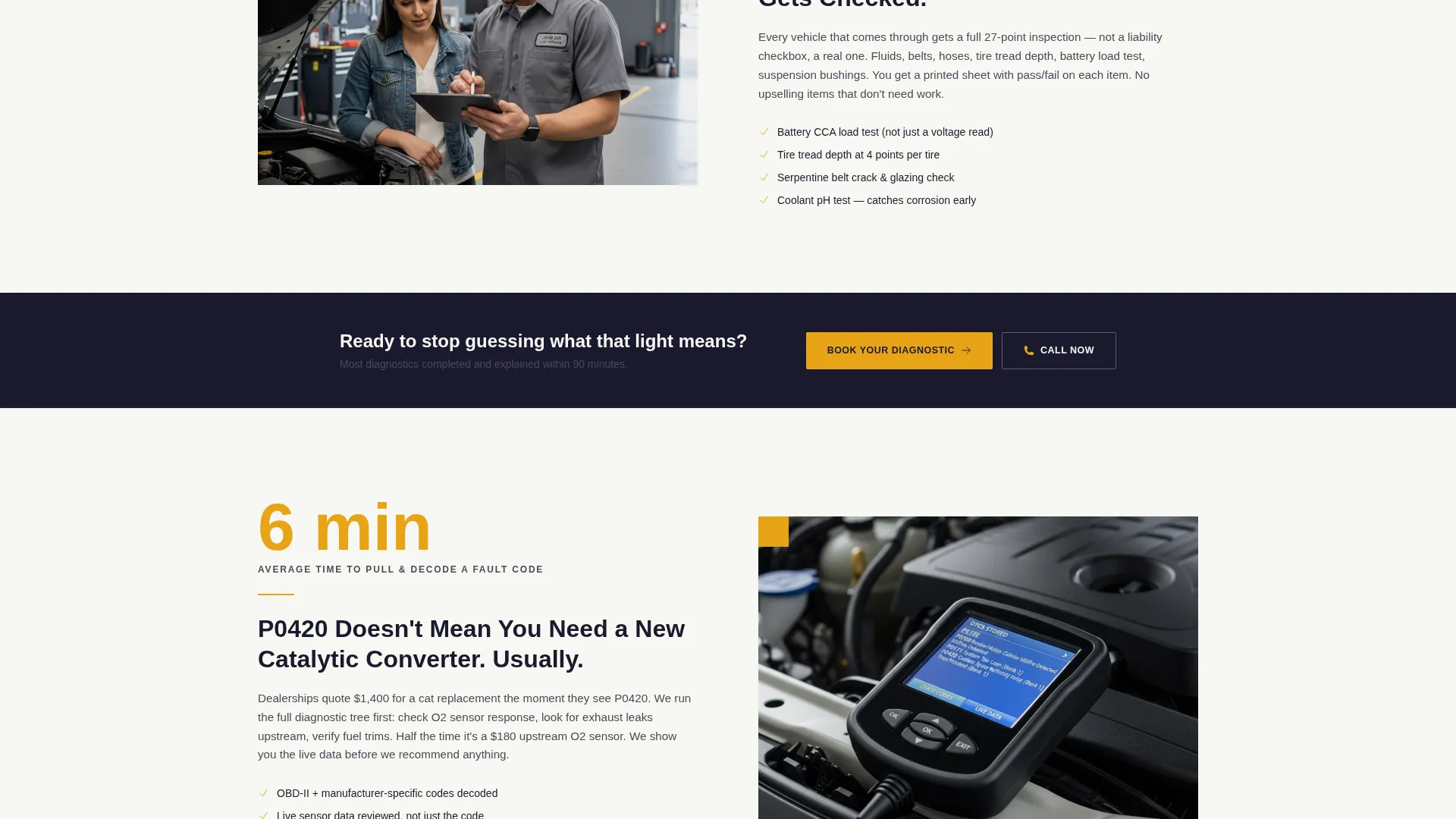 Licensed Auto Repair Landing Page Template