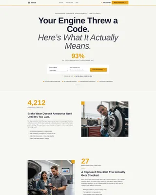 Licensed Auto Repair Landing Page Template