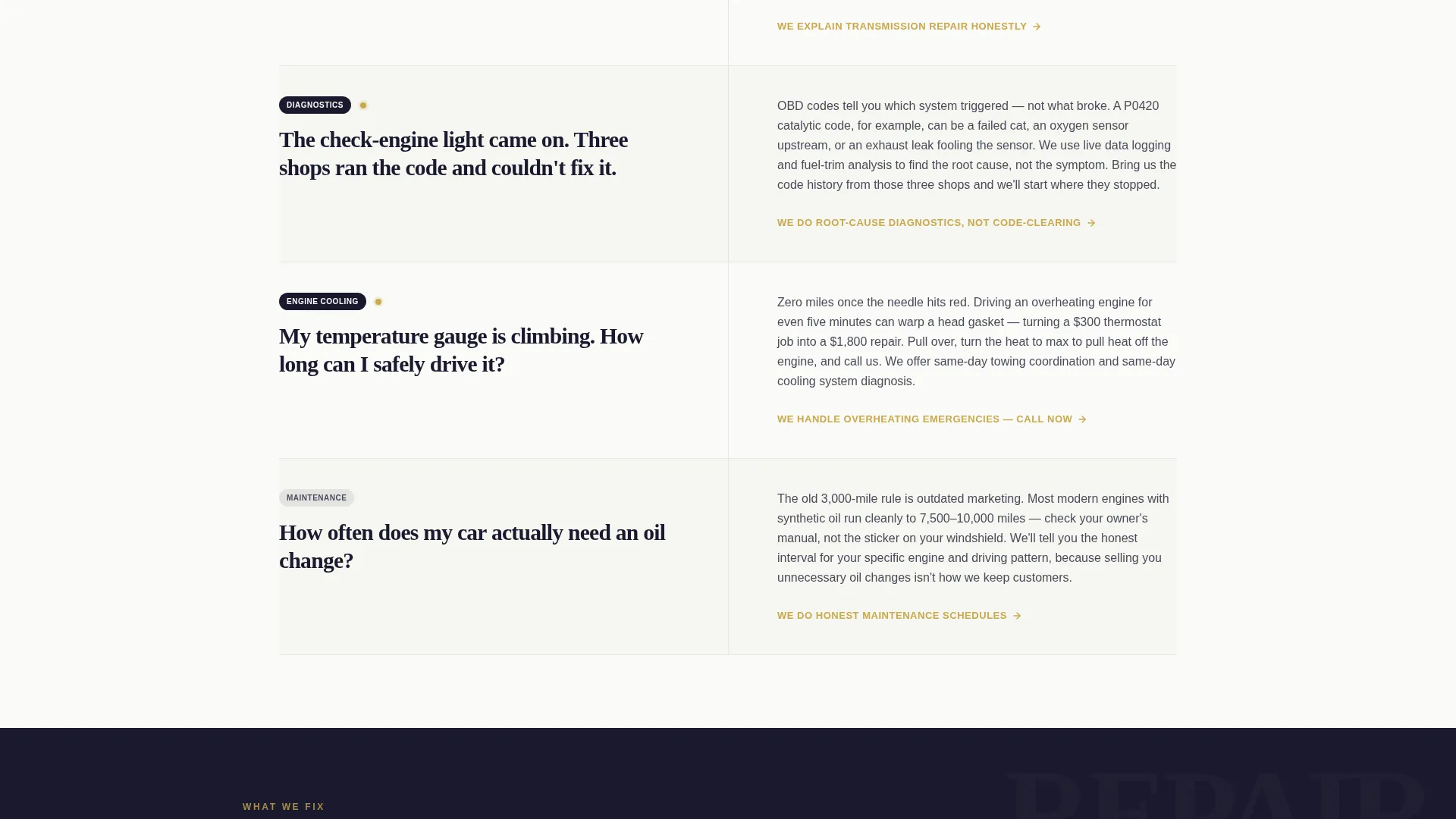 Auto Mechanic Local SEO Landing Page Template
