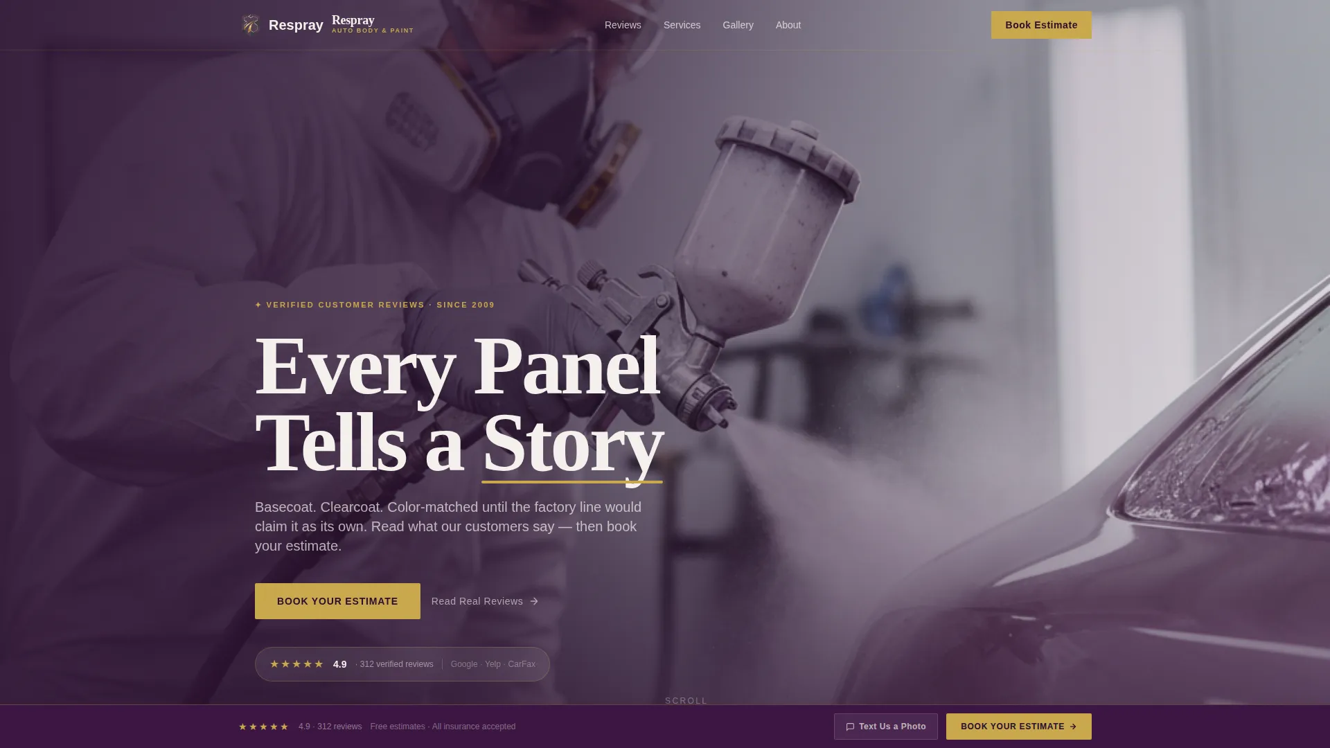 Automotive Painter Customer Review Landing Page