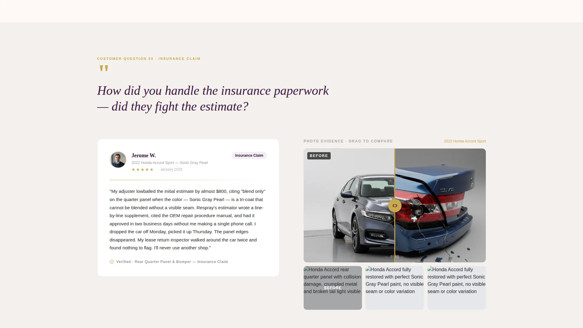 Automotive Painter Customer Review Landing Page