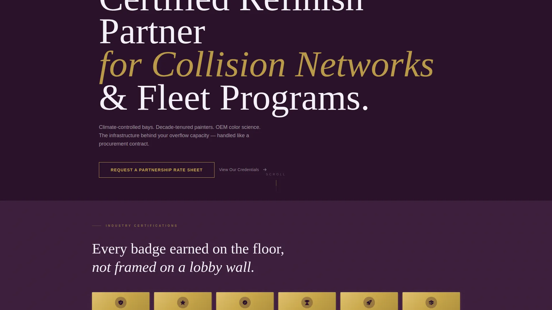 Certified Automotive Refinish B2B Landing Page