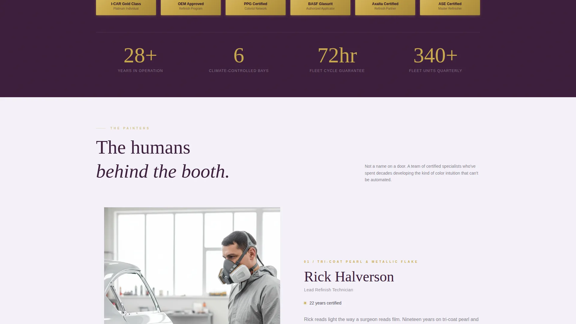 Certified Automotive Refinish B2B Landing Page