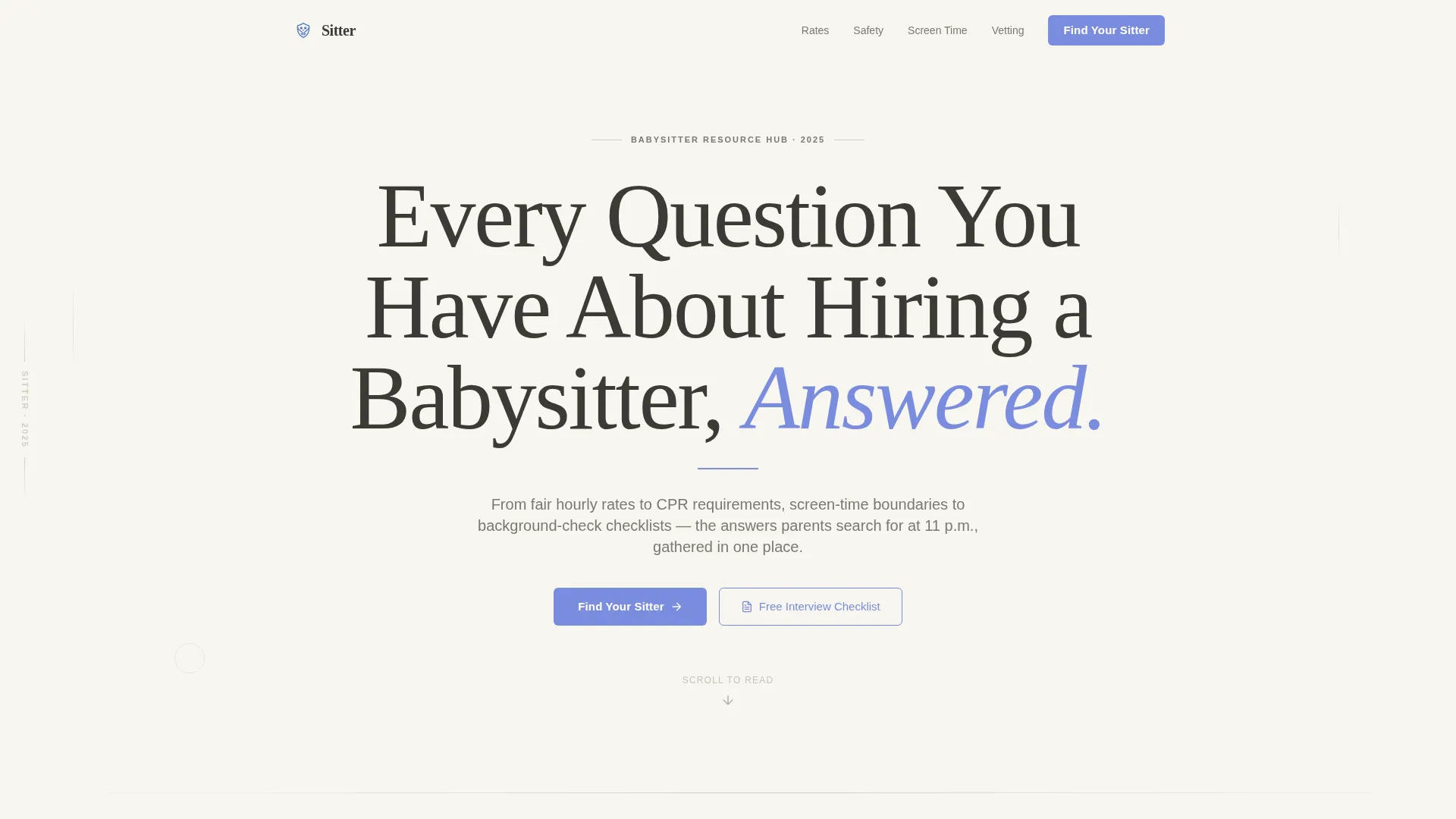 Babysitter Booking Website Template