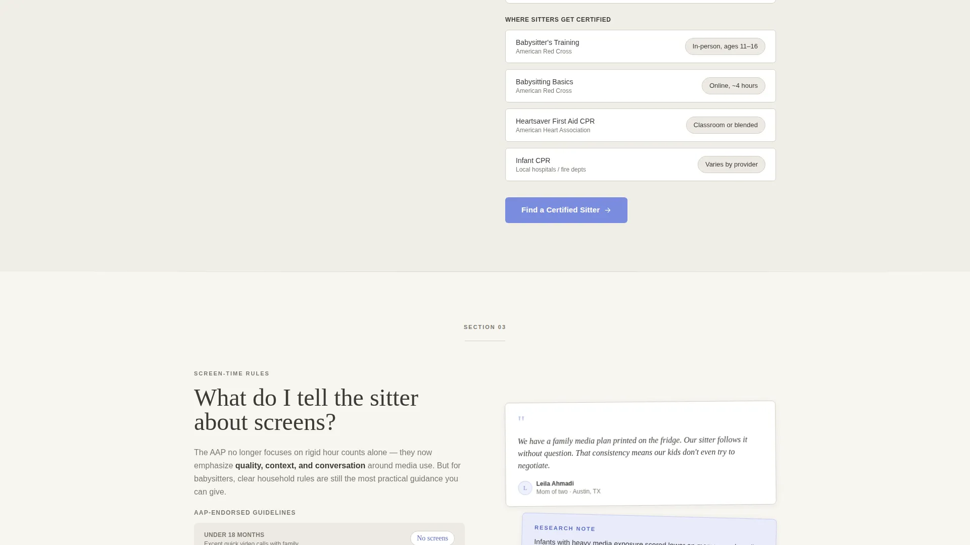 Babysitter Booking Website Template