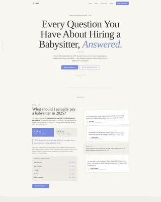 Babysitter Booking Website Template